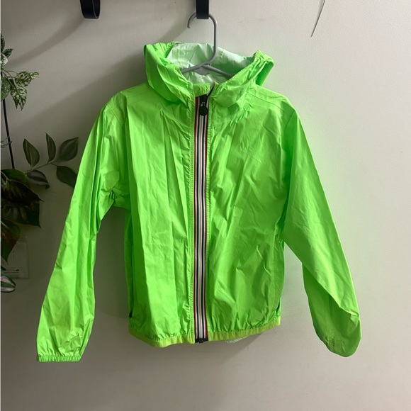 KIDS SZ 6Y BRAND: O8 FLUORESCENT GREEN WATERPROOF WINDBREAKER - Picture 6 of 7